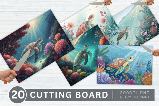 20 Turtle Cutting Board Design Bundle