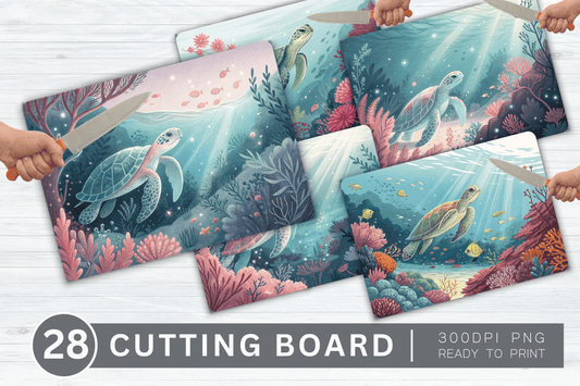 28 Turtle Cutting Board Design Bundle