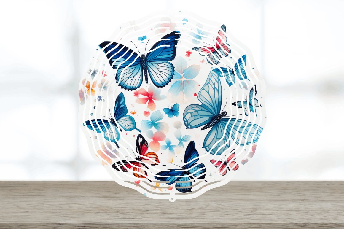 Japanese Watercolor Butterflies Wind Spinner BUNDLE