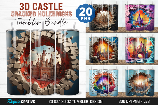 3D Castle Cracked Holebricks Tumbler Bundle