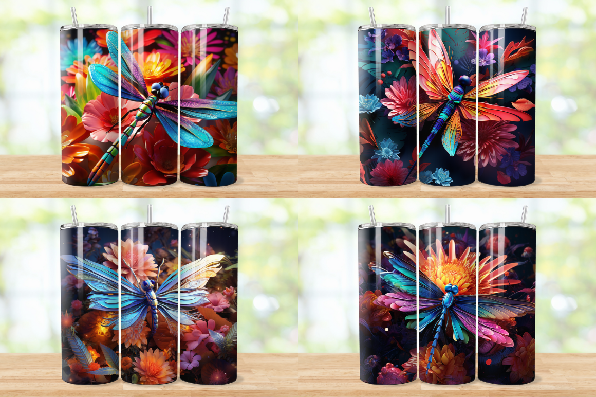 3D Dragonfly Tumbler Wrap Bundle