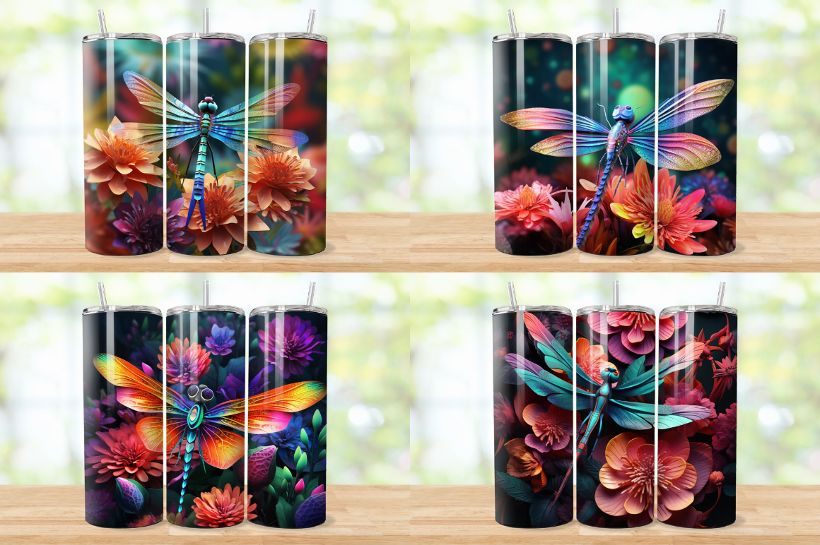 3D Dragonfly Tumbler Wrap Bundle