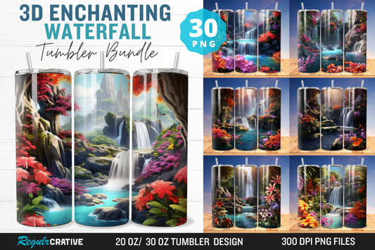 3D Enchanting Waterfall Tumbler Bundle