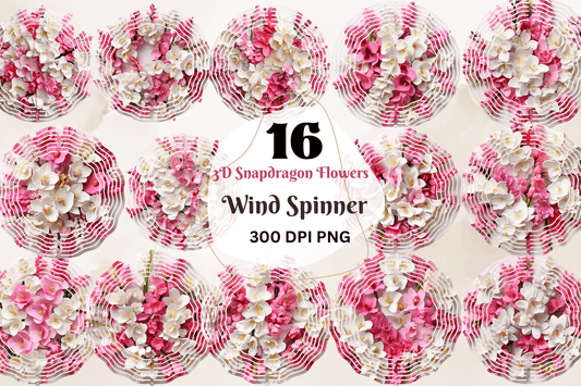 3D Snapdragon Flowers Wind Spinner Bundle