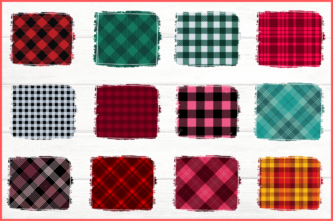 Classic Plaid Sublimation Background PNG Bundle