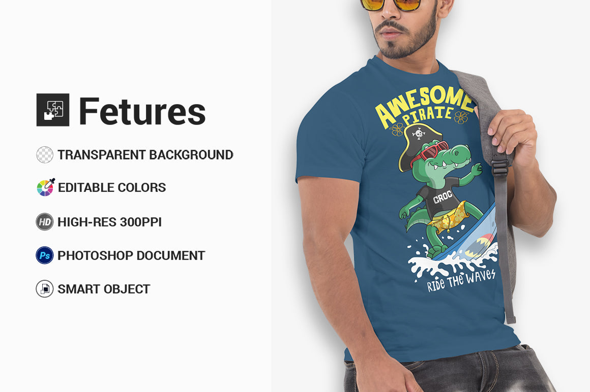 5 Editable Men’s T-Shirt Mock-Up Bundle – Realistic & Stylish Mock-Up Pack - Vol-2