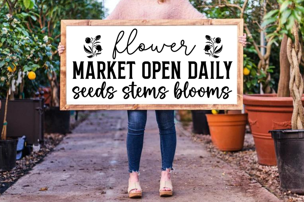 Flower Market Sign SVG PNG Designs  Bundle