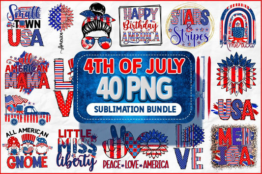 4Th Of July Sublimation Png Design Bundle