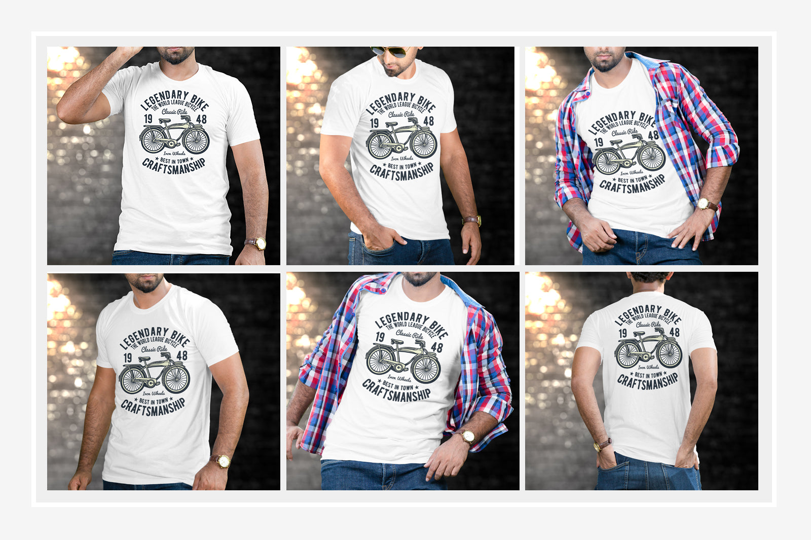 06 Editable Men's Crew Neck T-Shirt Mockup Bundle – Realistic & Stylish Mock-Up Pack