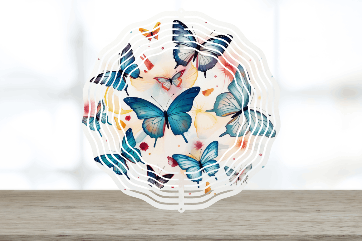 Japanese Watercolor Butterflies Wind Spinner BUNDLE