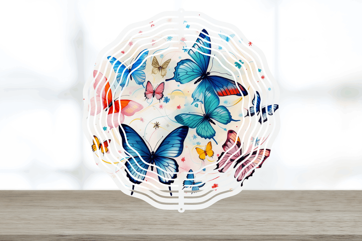 Japanese Watercolor Butterflies Wind Spinner BUNDLE