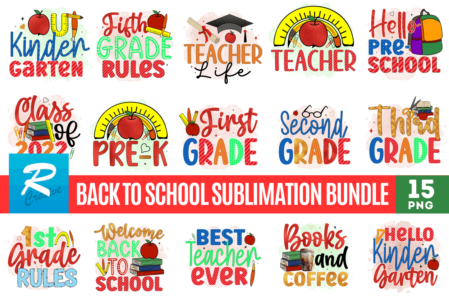 Back to School Sublimation PNG Bundle