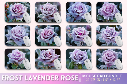 Beautiful Frost Lavender Rose Mouse Pad