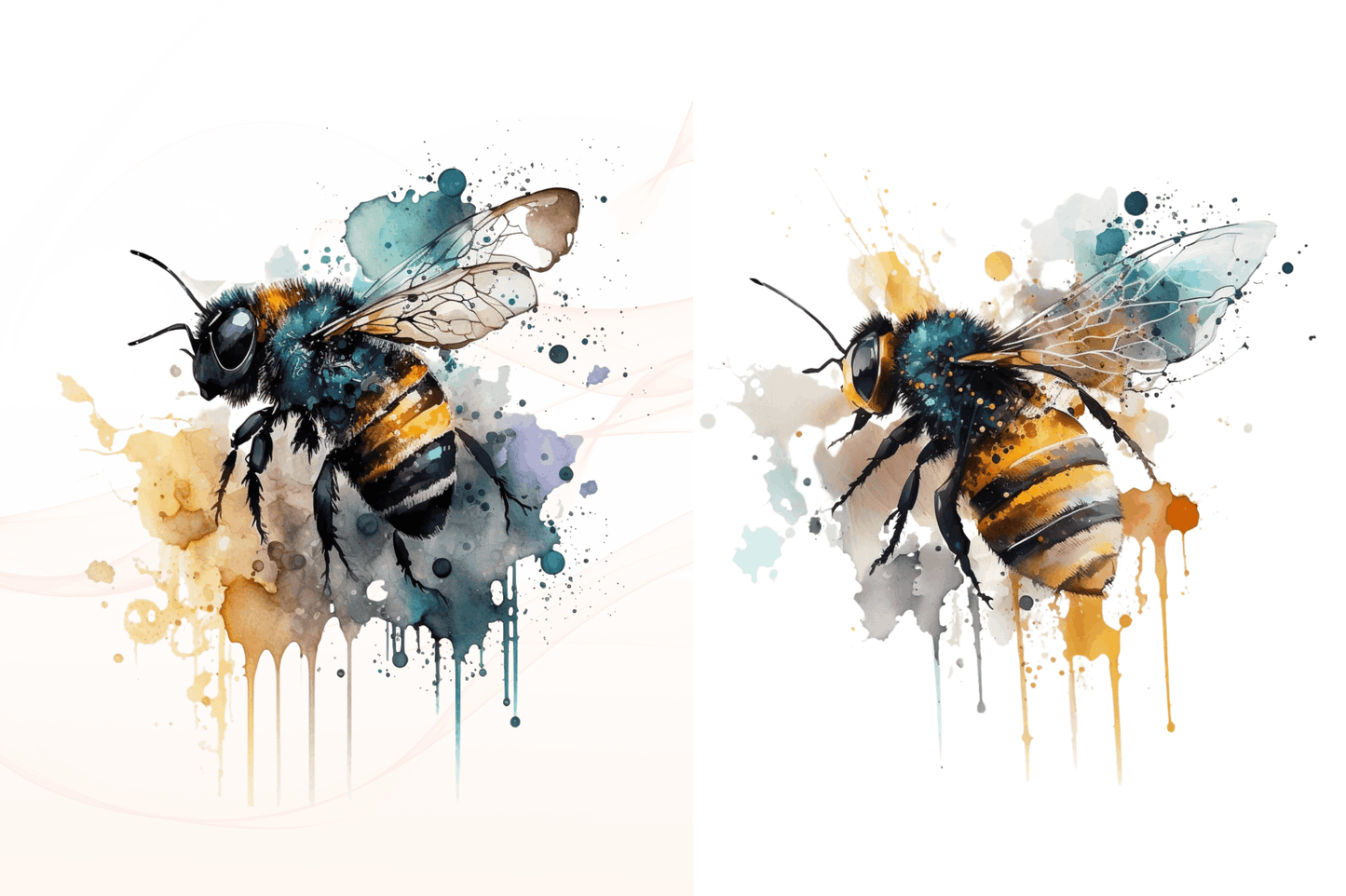 Watercolor Bee Sublimation Png Bundle