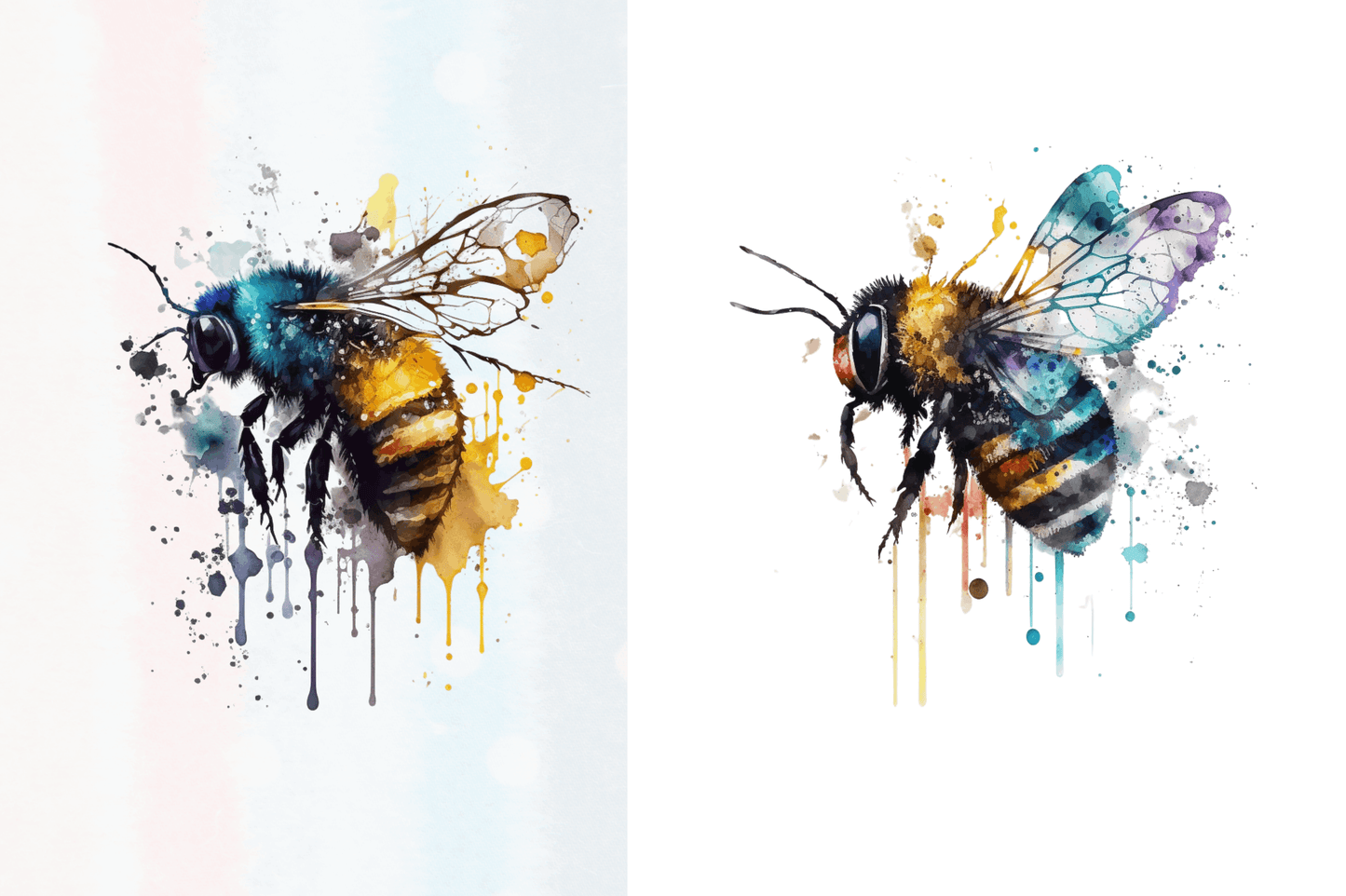 Watercolor Bee Sublimation Png Bundle