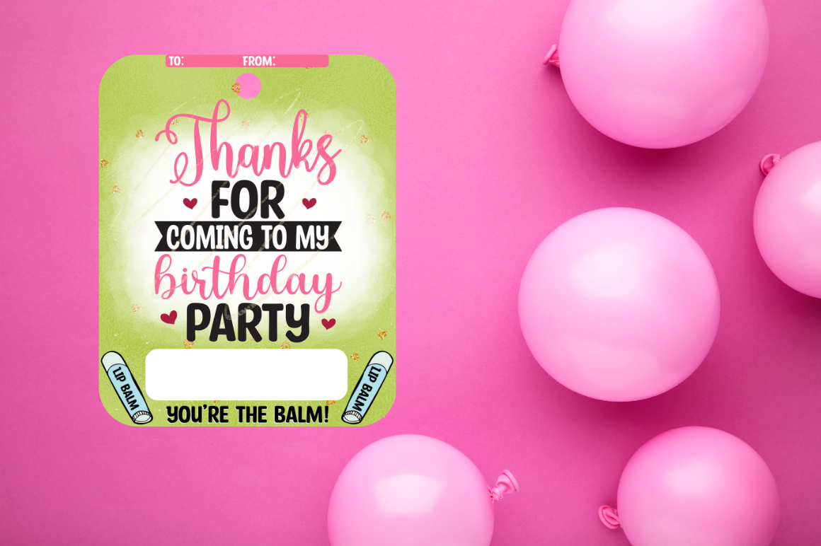 Birthday Lip Balm Card PNG Bundle