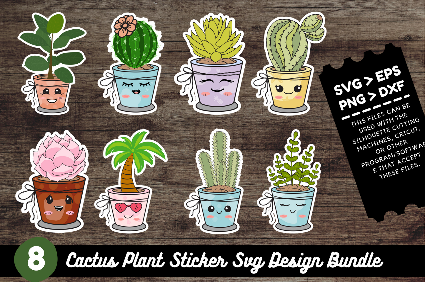 Cactus Plant Sticker Bundle