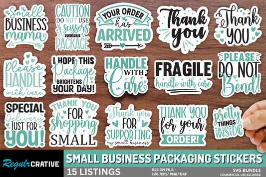 Business Packaging Stickers PNG Bundle