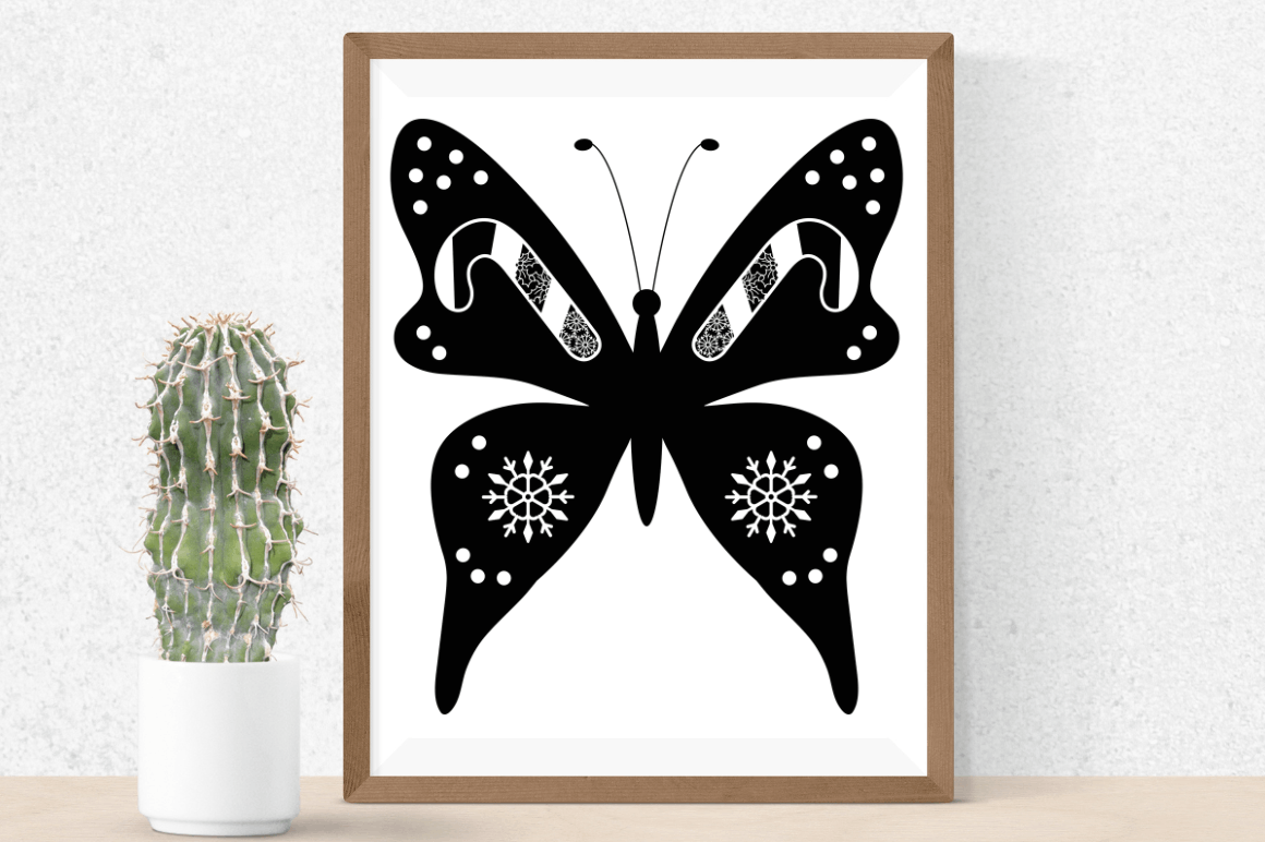 Paper Cut Christmas Butterfly SVG Bundle