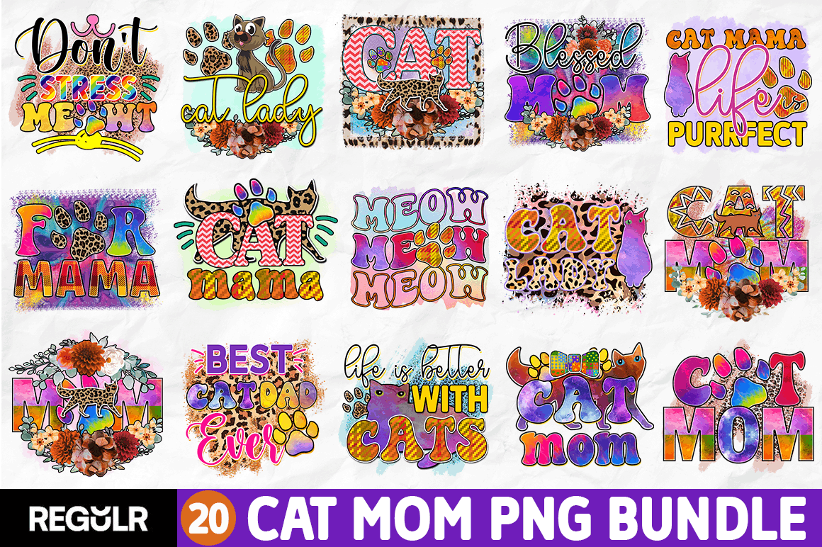 Cat Mom Sublimation Bundle