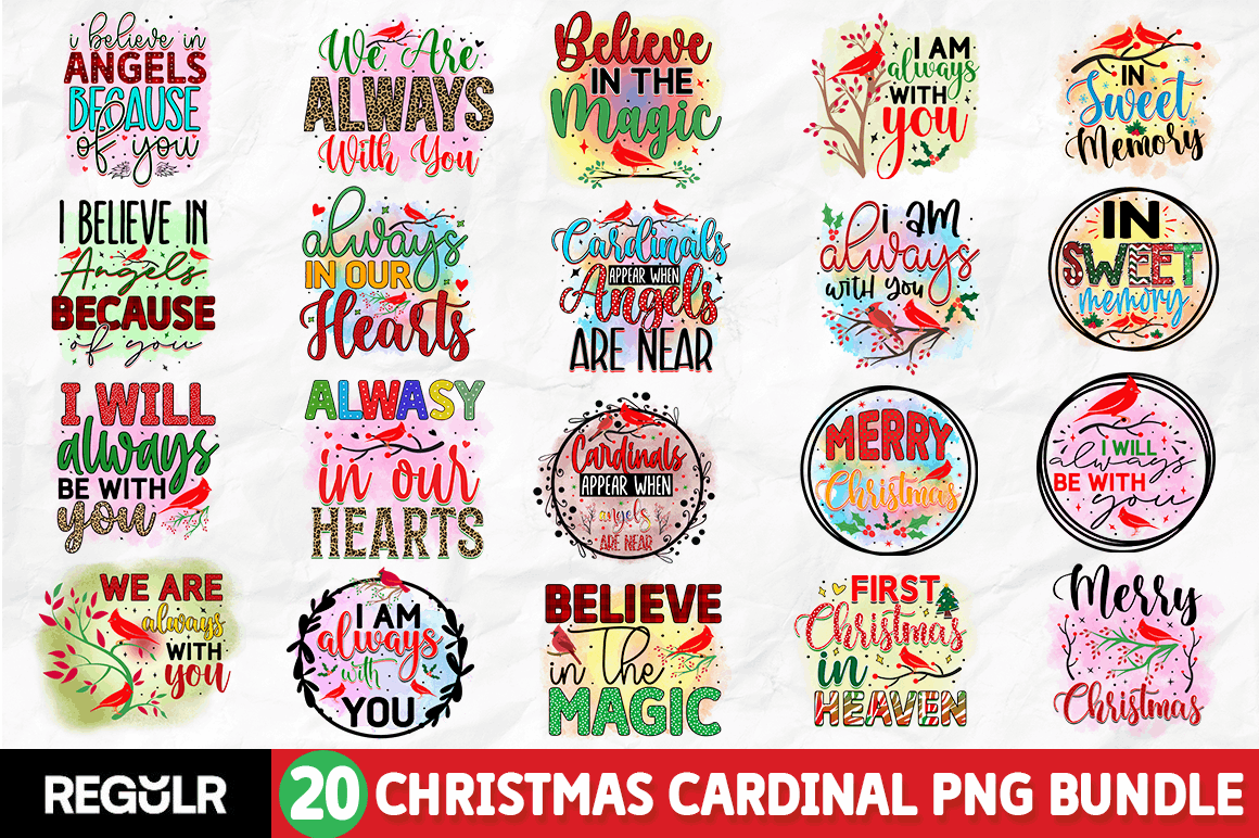 Christmas cardinal Sublimation Bundle