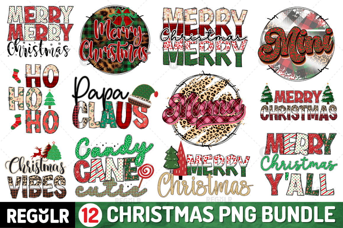 Christmas Quotes Png Sublimation Bundle