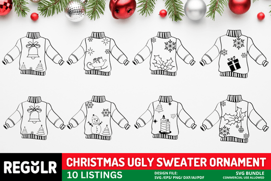 Christmas Ugly Sweater Ornament Bundle