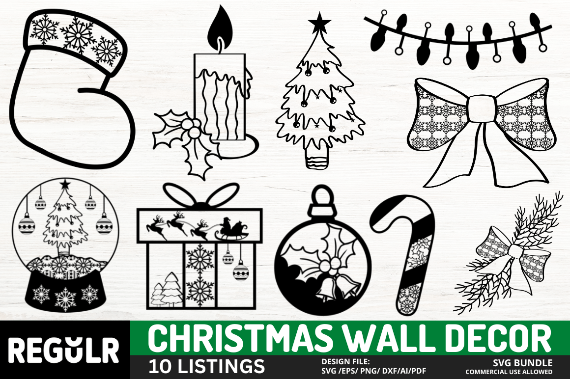 Christmas Wall Decor Svg Bundle