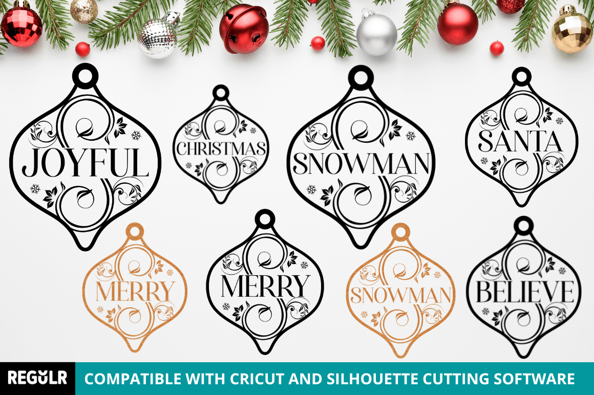 Christmas Word Ornaments SVG Bundle