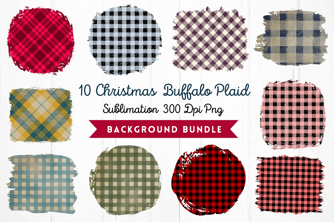 Christmas buffalo plaid sublimation background Bundle