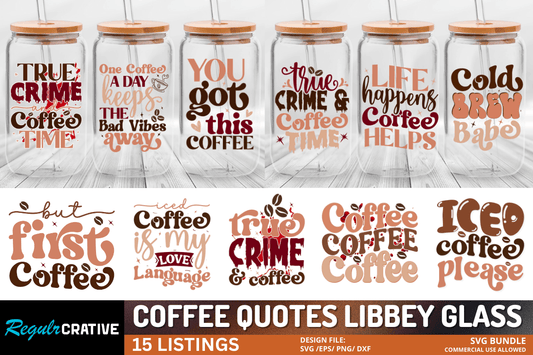 Coffee Libbey Glass SVG Bundle