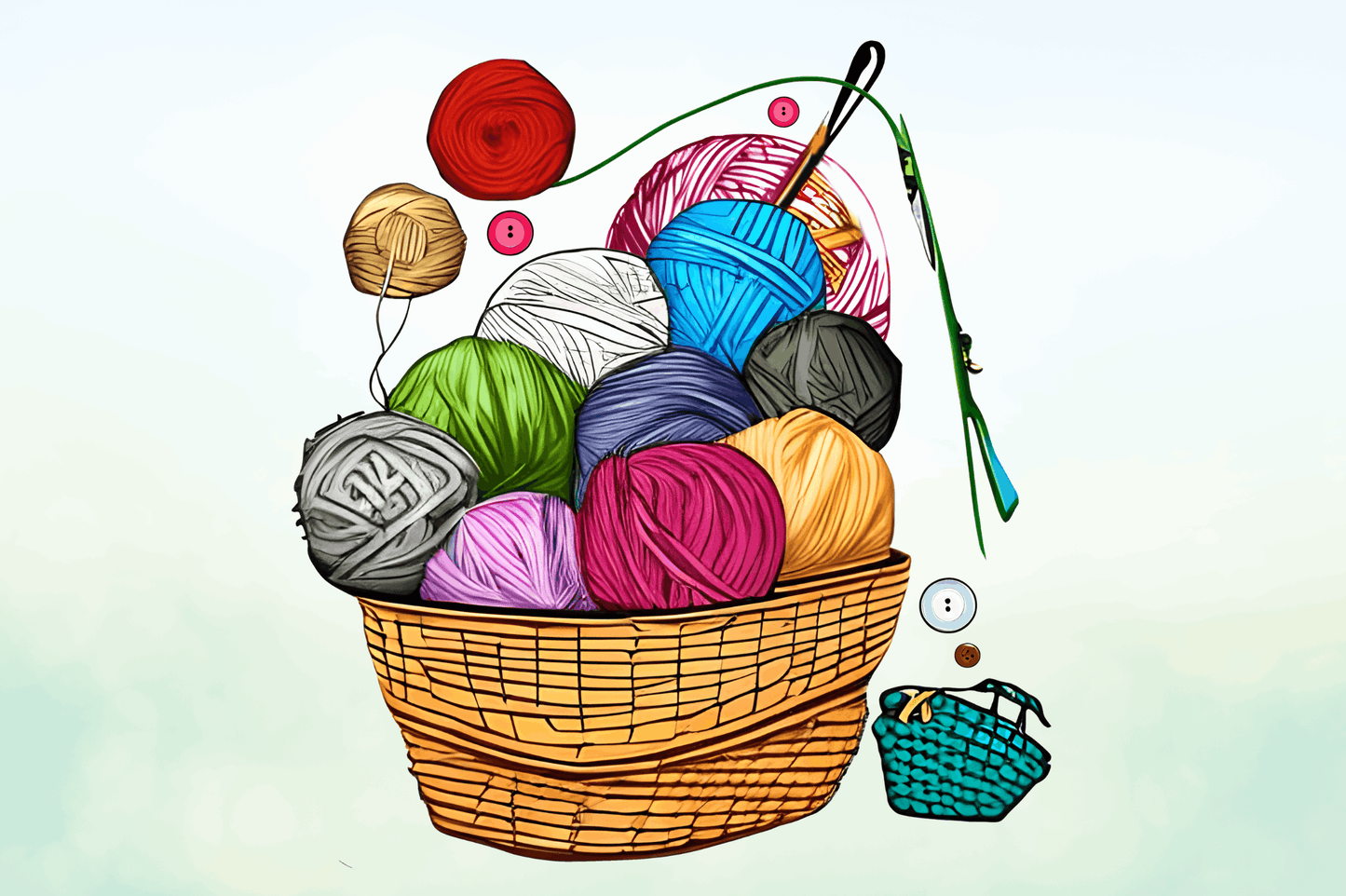 Watercolor Crochet Knitting Clipart Bundle