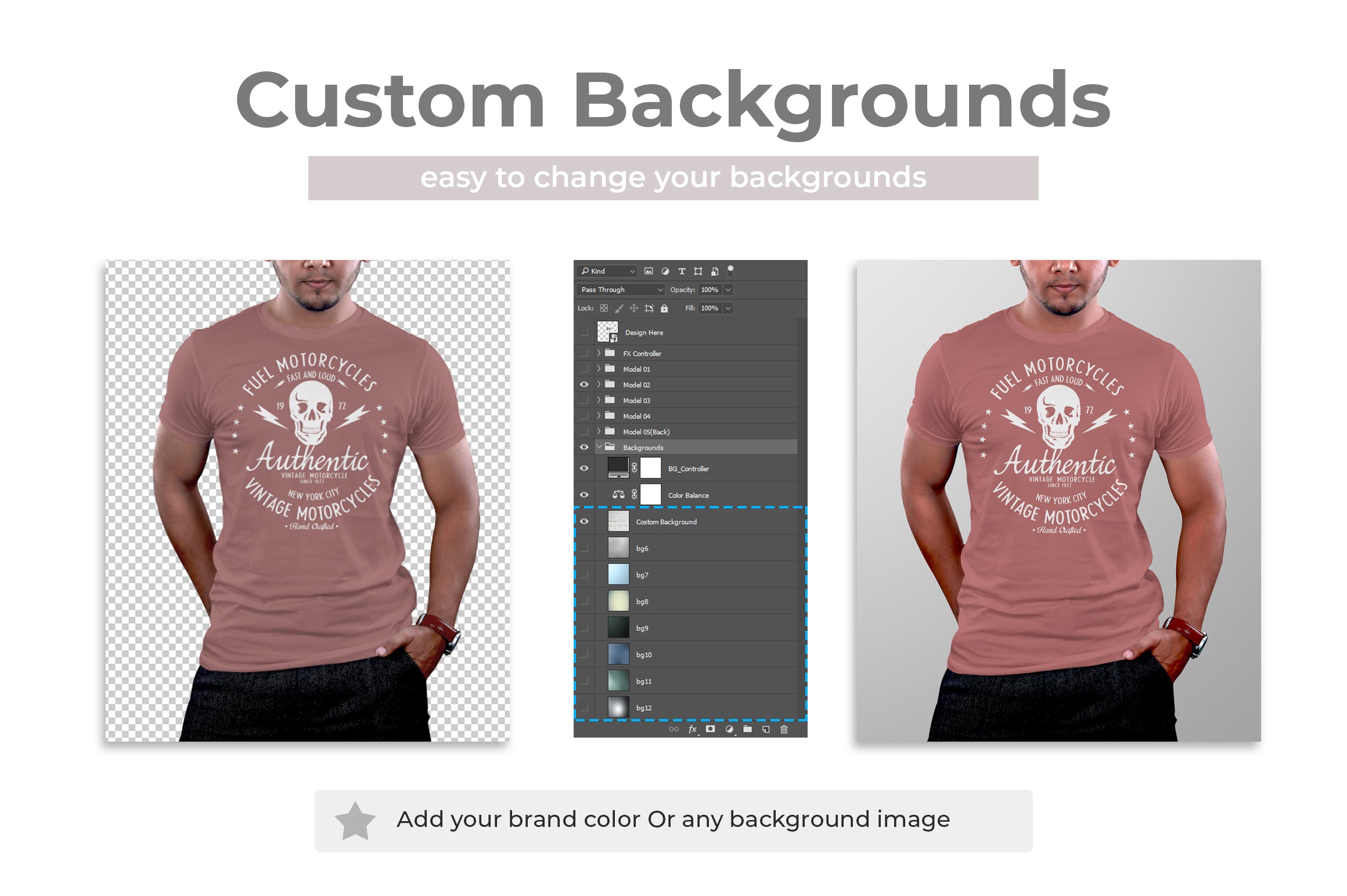 7 Men's Crew Neck T-Shirt Mock-Up Bundle