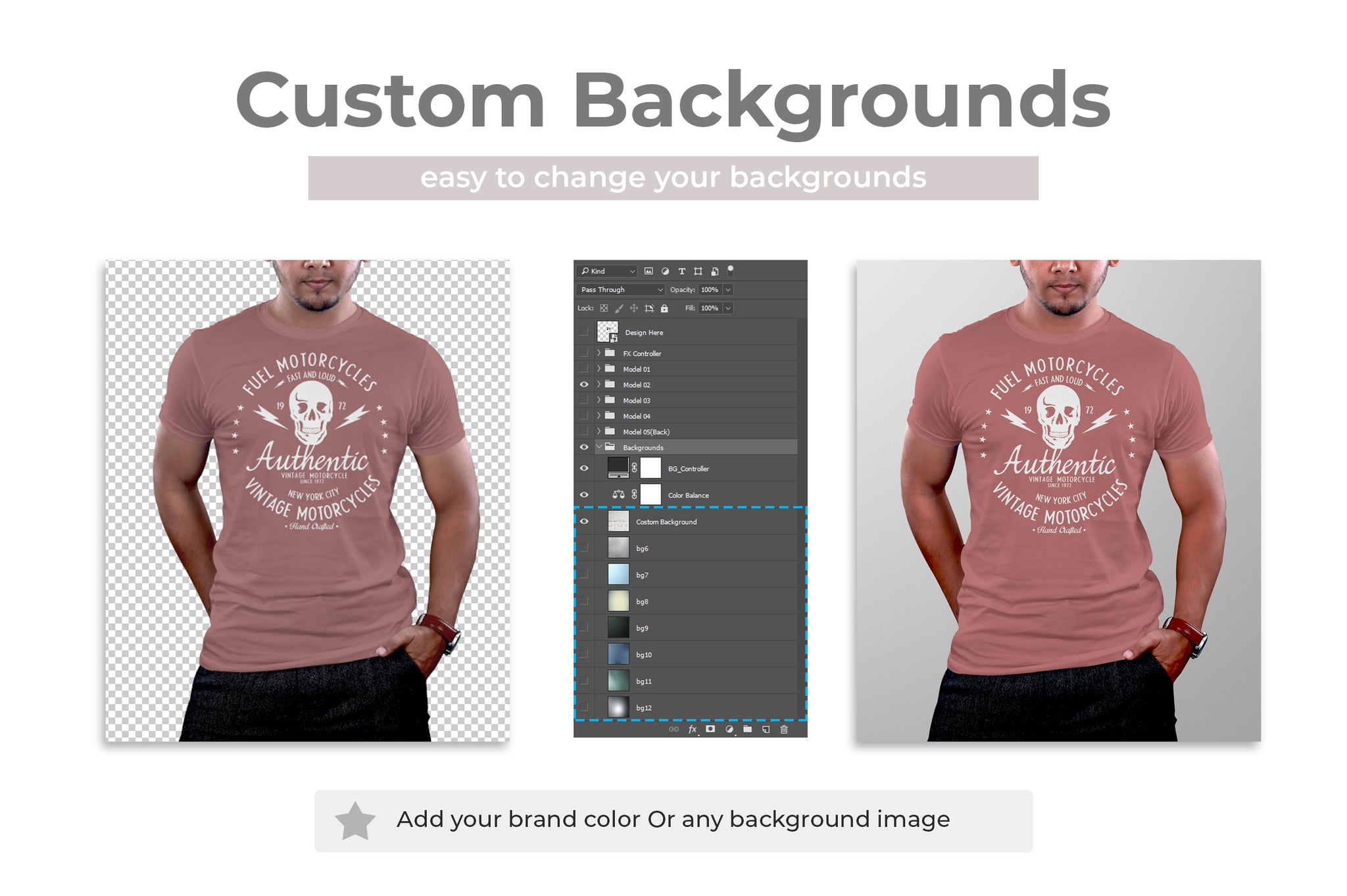 7 Men's Crew Neck T-Shirt Mock-Up Bundle