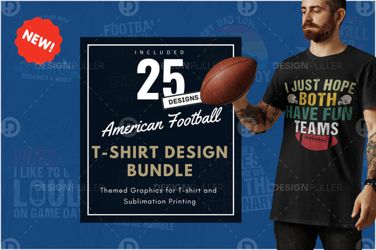 25 Editable American Football T-Shirt Designs Bundle