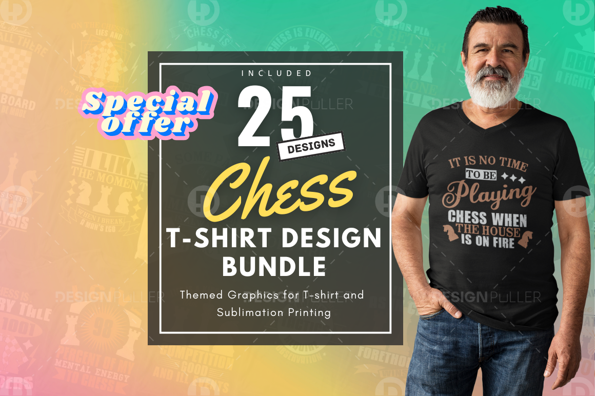 25 Chess T-Shirt Designs Bundle