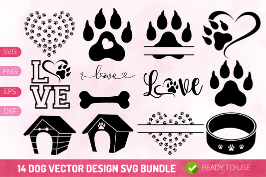 Dog Paw Vector SVG bundle