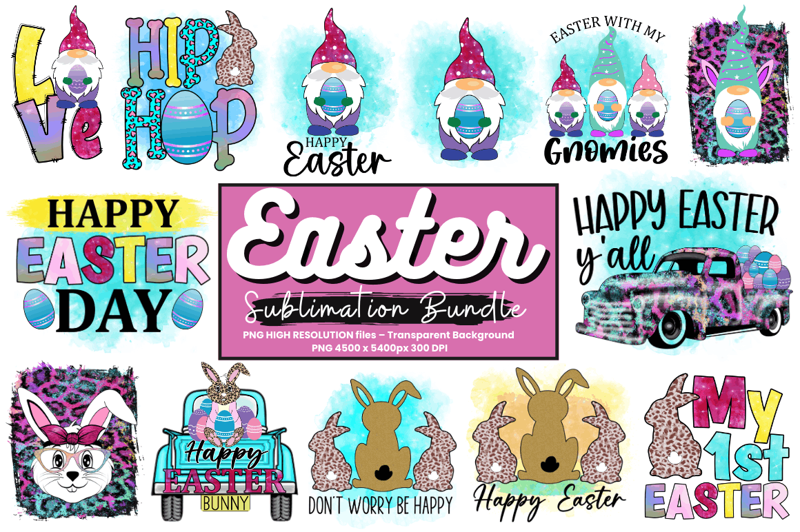 Easter Day Sayings Quotes sublimation Bundle