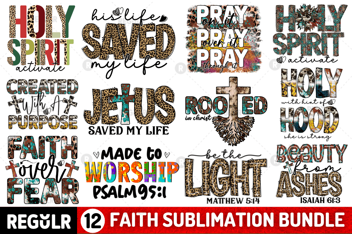 Faith Quotes Png Sublimation Bundle