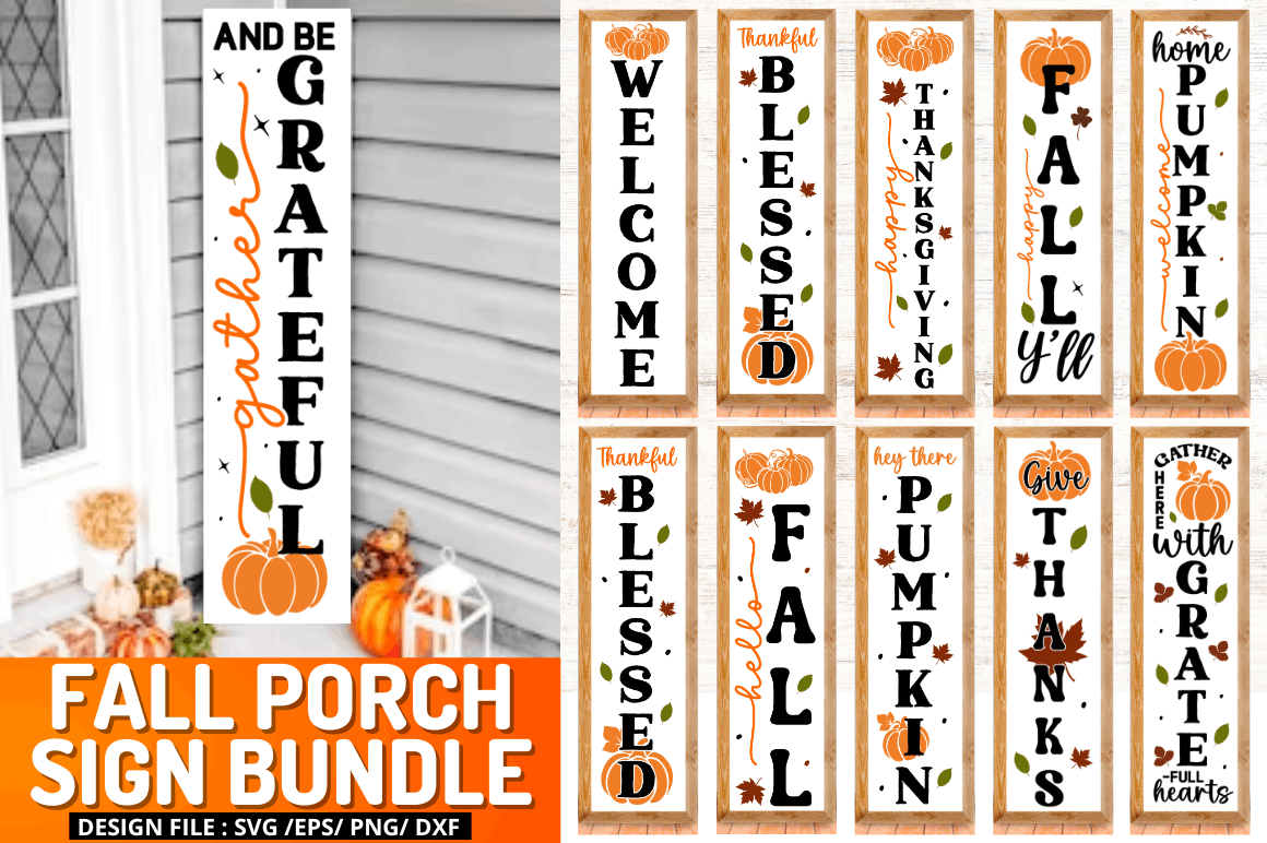 Fall Porch Sign Svg Bundle