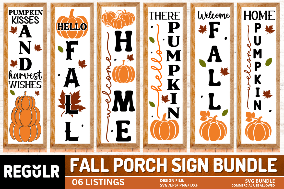 Fall Porch Sign Svg Bundle