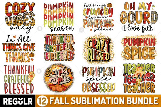 Pumpkin Fall Sublimation Bundle