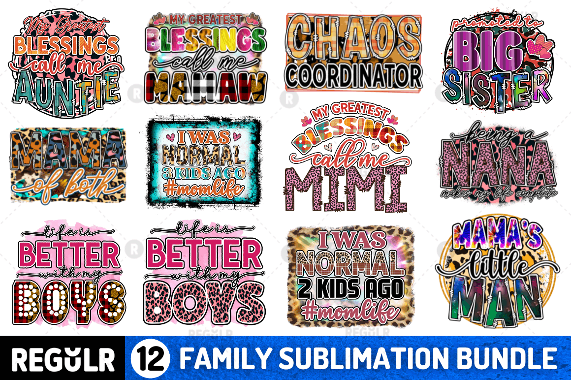 Family Quotes Design Sublimation Bundle