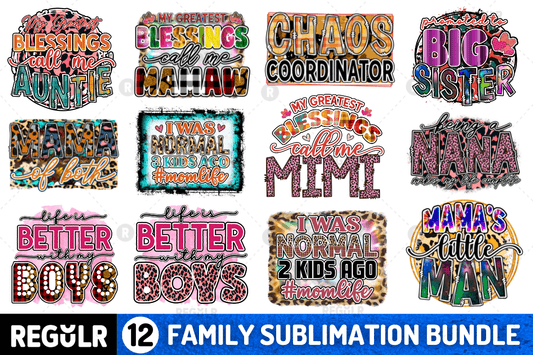 Family Quotes Design Sublimation Bundle