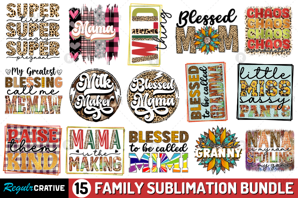 Family Sublimation PNG Design Bundle