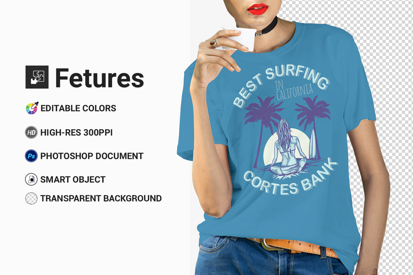 6 Editable Female T-Shirt Mockup - Stylish and Versatile Mock-Ups Template