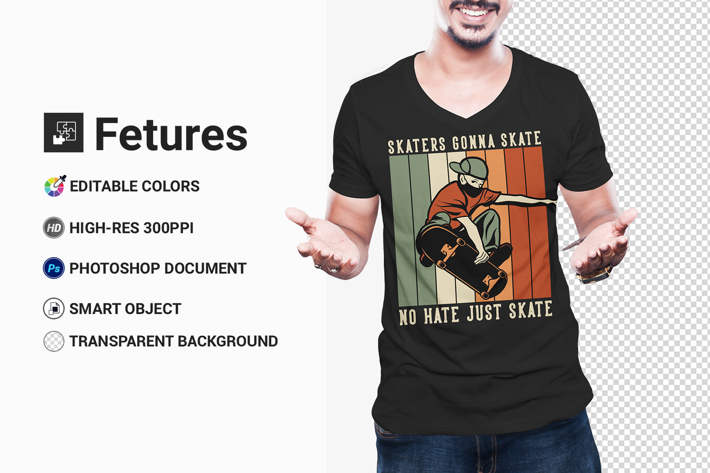 7 Editable Crew Neck Men’s T-Shirt Mock-Up Bundle – Realistic & Stylish Mock-Up Pack