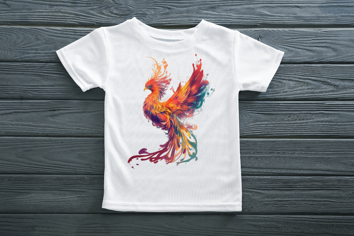 Watercolor  Fire Phoenix Clipart Bundle