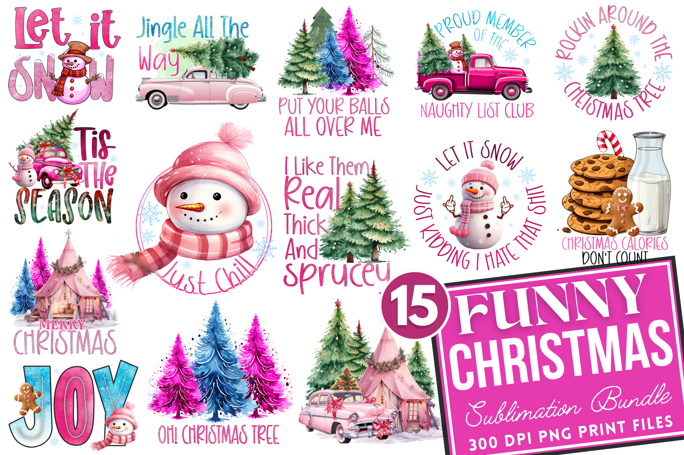 Funny Christmas Sublimation Design Bundle