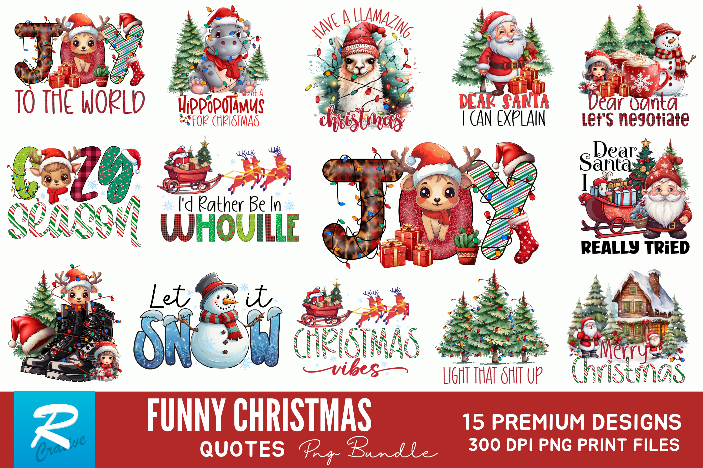 Funny Christmas Quotes Sublimation Bundle